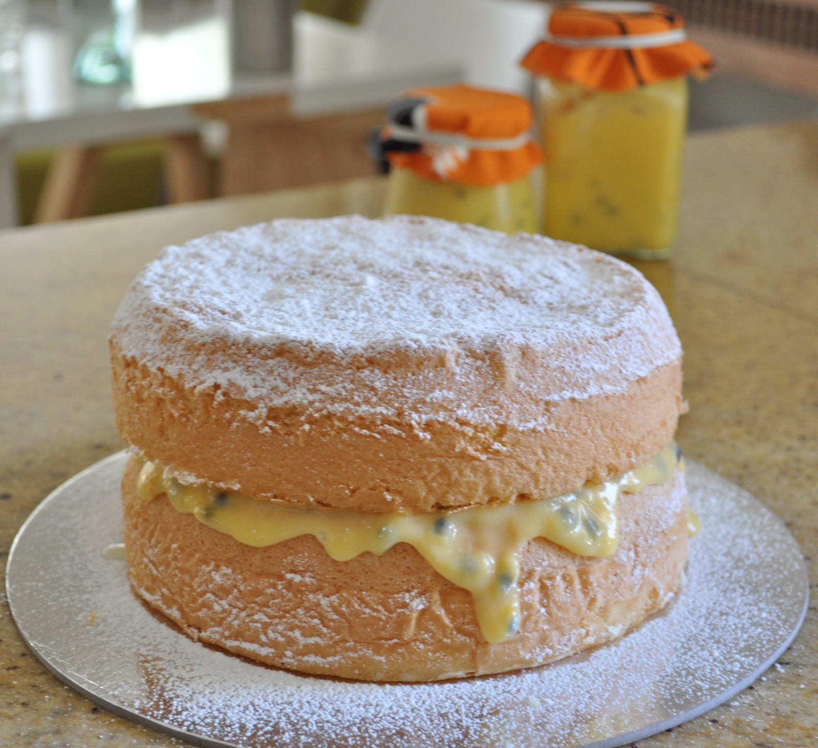 Passionfruit sponge cake and passionfruit curd Claire K Creations