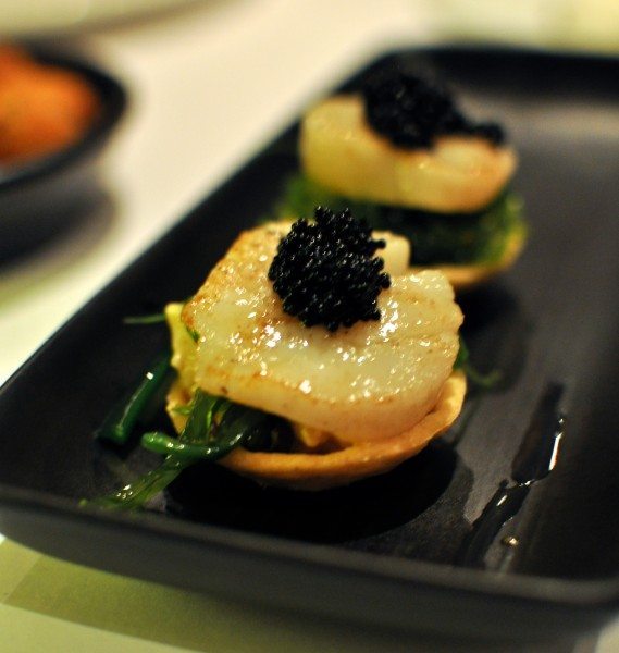 Scallop taramasalata wakame tartlet, flying fish roe $14