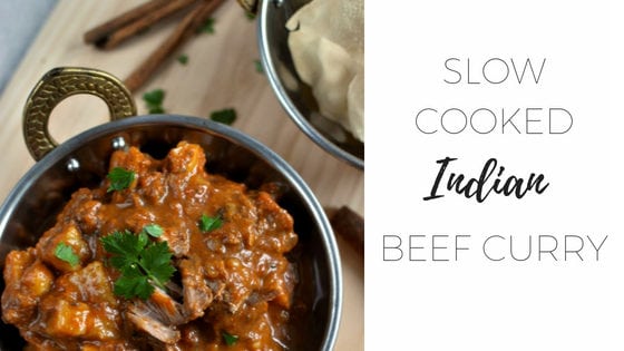 Slow cooked Indian beef curry in the slow cooker via www.clairekcreations.com