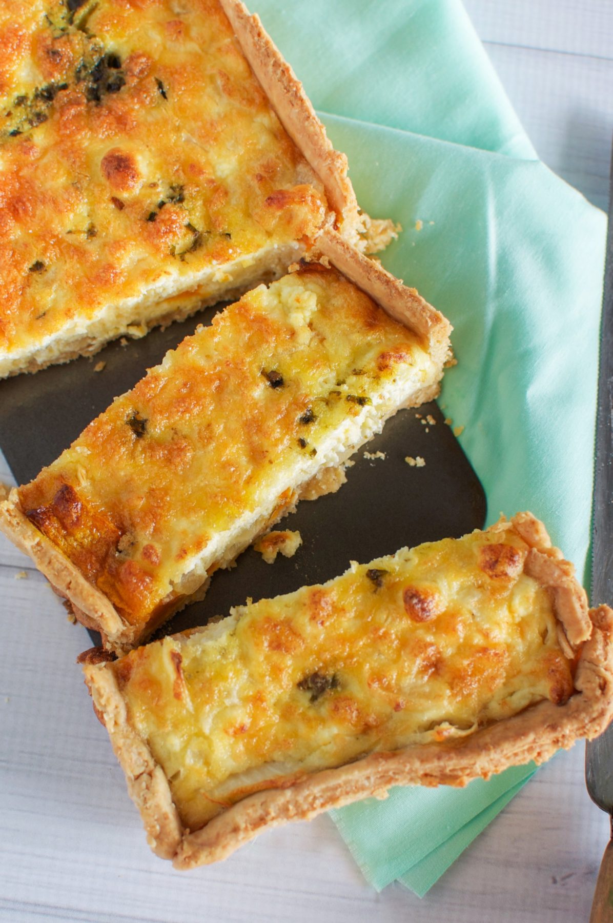 Pumpkin and feta quiche Claire K Creations