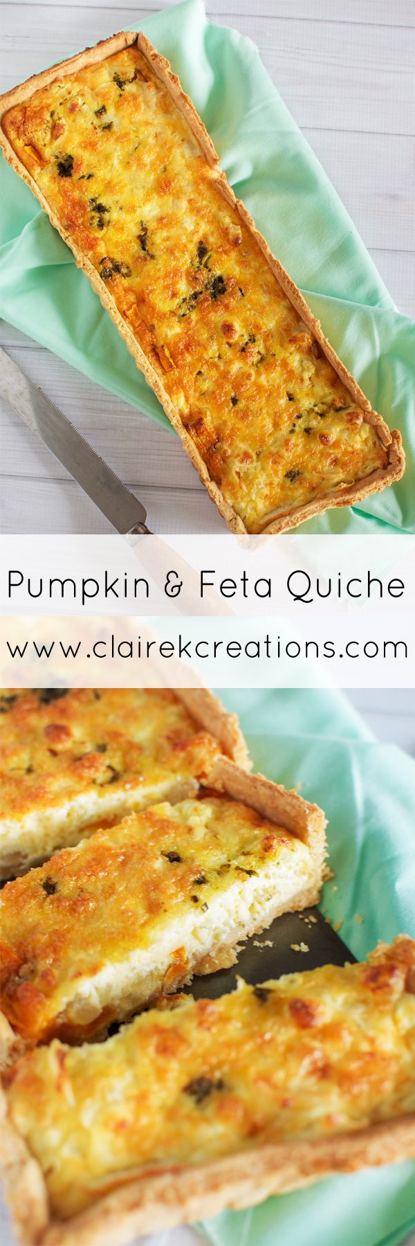 Pumpkin and feta quiche Claire K Creations