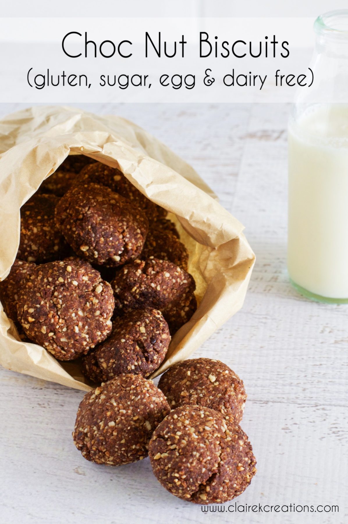 Choc nut biscuits (gluten, sugar, egg & dairy free) Claire K Creations