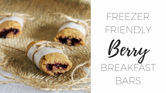 Freezer friendly berry breakfast bars via www.clairekcreations.com