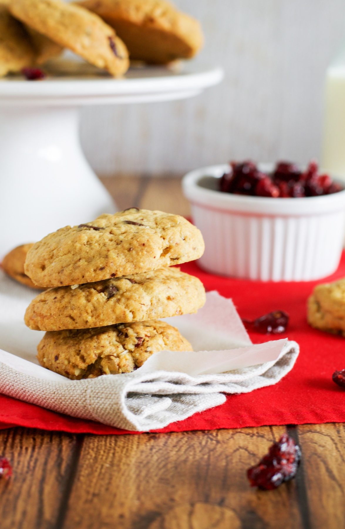 Choc nut and cranberry biscuits via www.clairekcreations.com