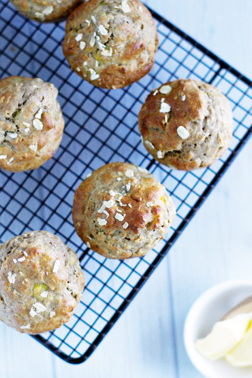 Blueberry banana and oat muffin via www.clairekcreations.com
