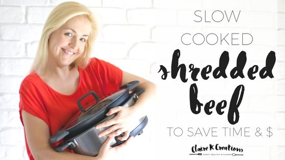 Slow cooked shredded beef via www.clairekcreations.com