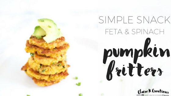 Pumpkin spinach and feta fritters via www.clairekcreations.com