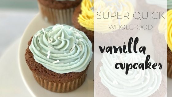 Super quick wholefood vanilla cupcakes via www.clairekcreations.com