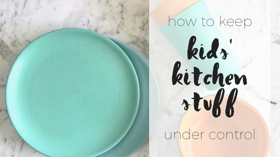 How to keep the kids kitchen stuff under control via www.clairekcreations.com