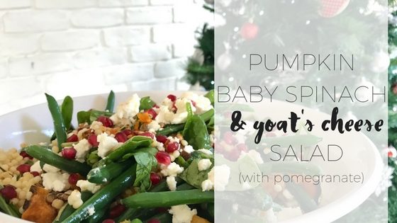 Pumpkin Spinach and goats cheese salad