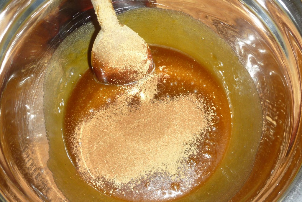 P1020984 Add the sugar to the gingerbread cookie recipe