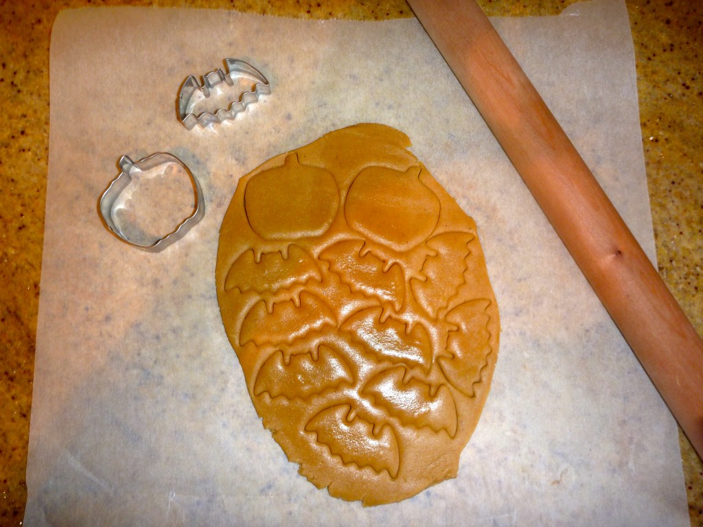 P1030023 Cutting biscuit shapes out of dough to make gingerbread