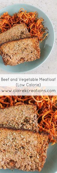 Low calorie Beef and Vegetable Meatloaf via www.clairekcreations.com