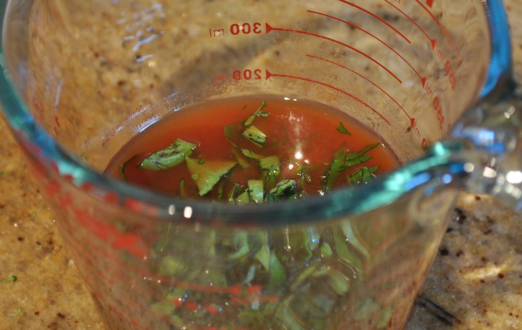 Tomato & basil topping