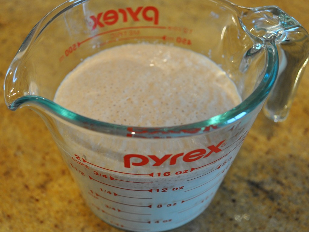 The yeast blooming for checkerboard hot cross buns