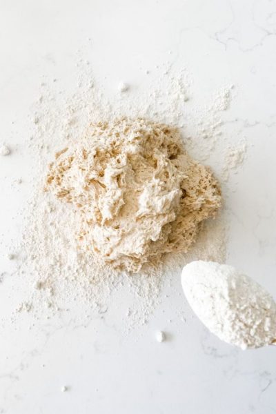 Lemonade scone dough on benchtop