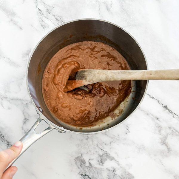 Melted mars bars and butter for mars bar slice