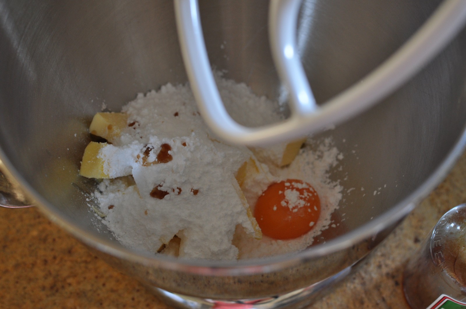 Icing sugar, butter, egg yolk and vanilla Claire K Creations