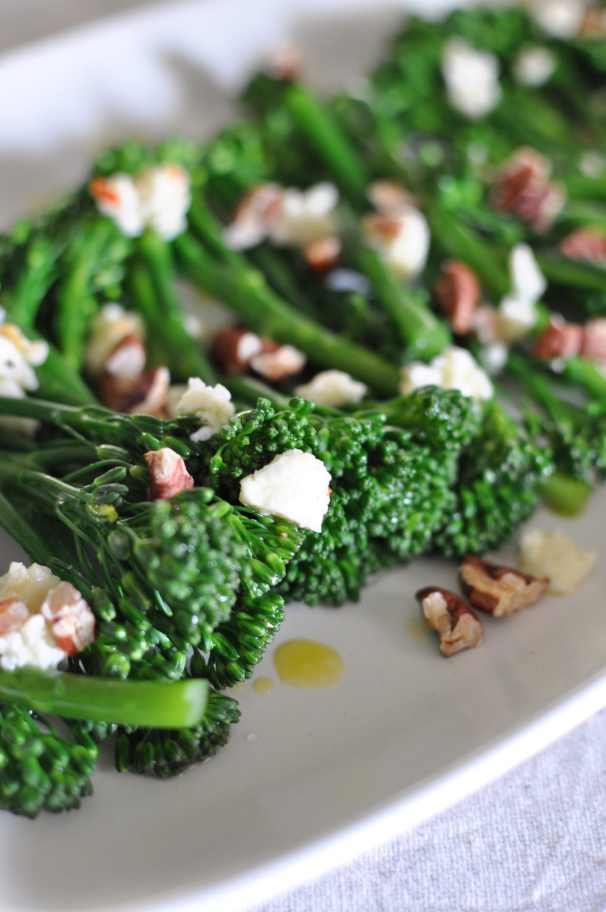 Broccolini, feta and roasted pecan salad Claire K Creations