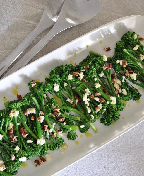 Broccolini, feta and roasted pecan salad