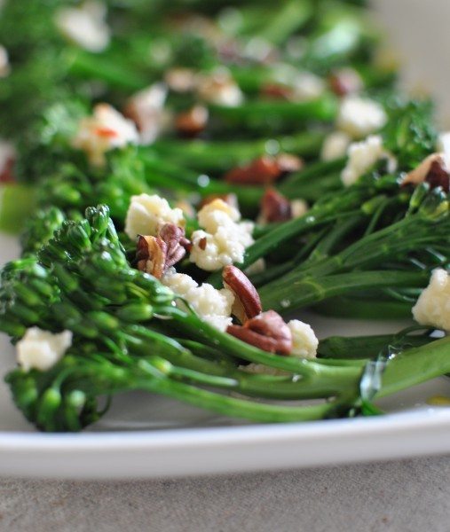 Broccolini, feta and roasted pecan salad