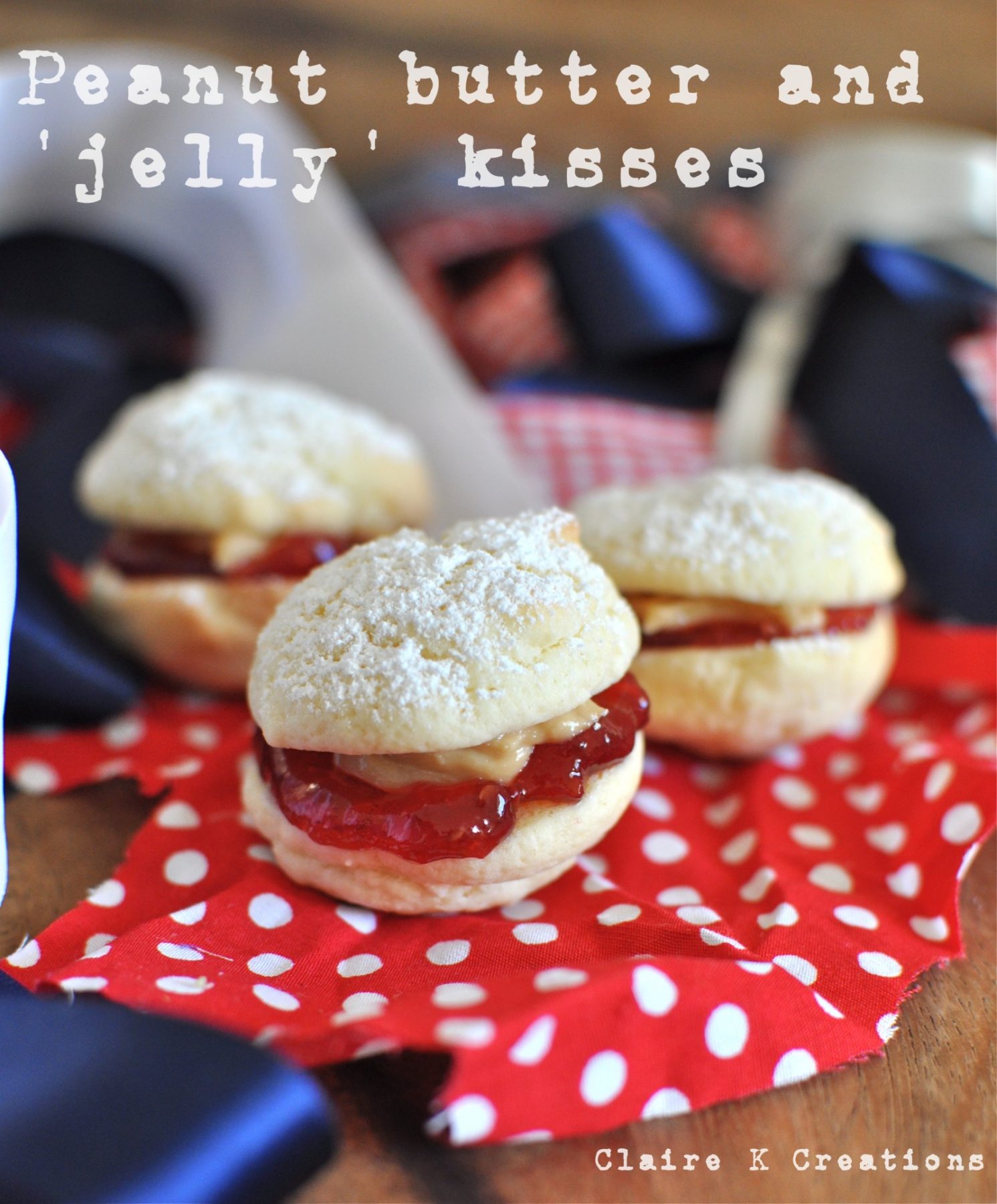 Peanut butter and 'jelly' kisses Claire K Creations