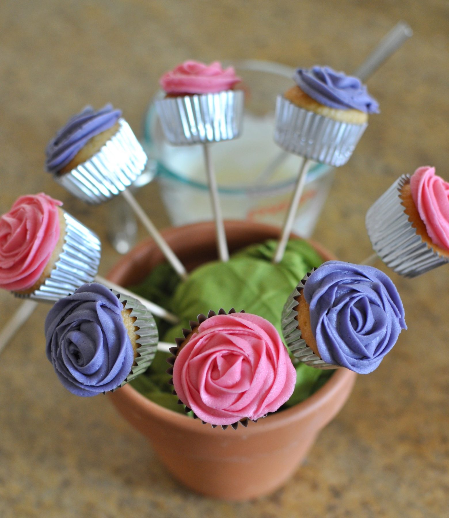 How to make a cupcake flower pot Claire K Creations