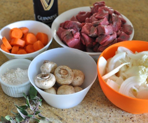 Ingredients for Beef and Guinness pies (simple, pub-style recipe)