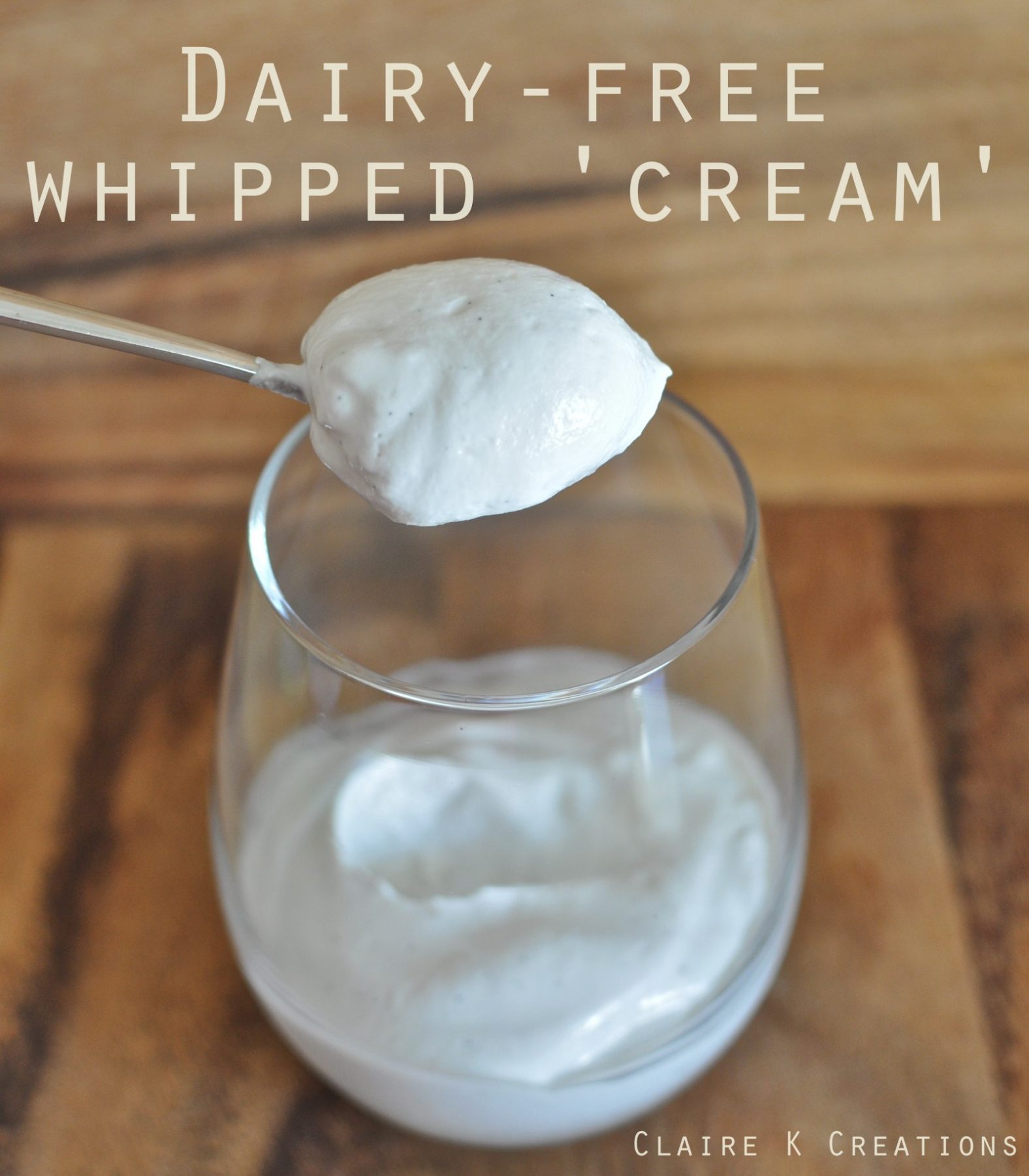 Dairyfree whipped cream Claire K Creations