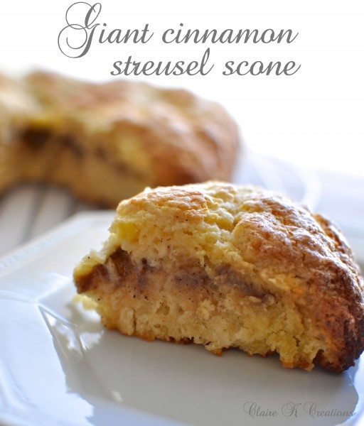 Giant cinnamon streusal scone