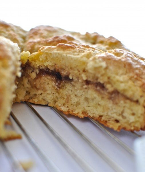 Giant cinnamon streusal scone