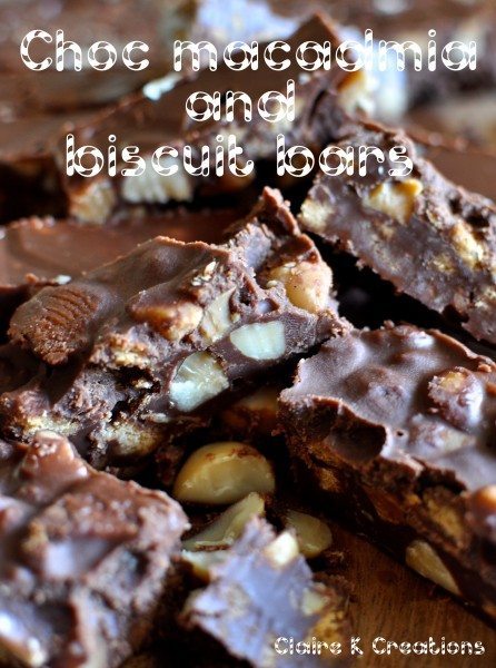 Choc-macadmia and biscuit bars