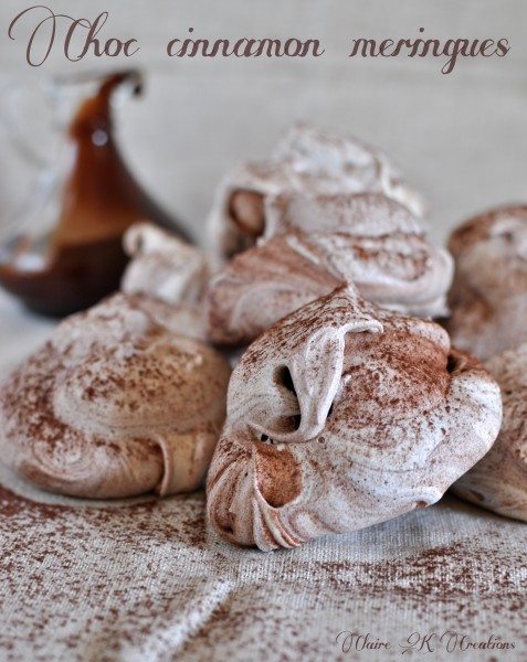 Chocolate cinnamon meringues