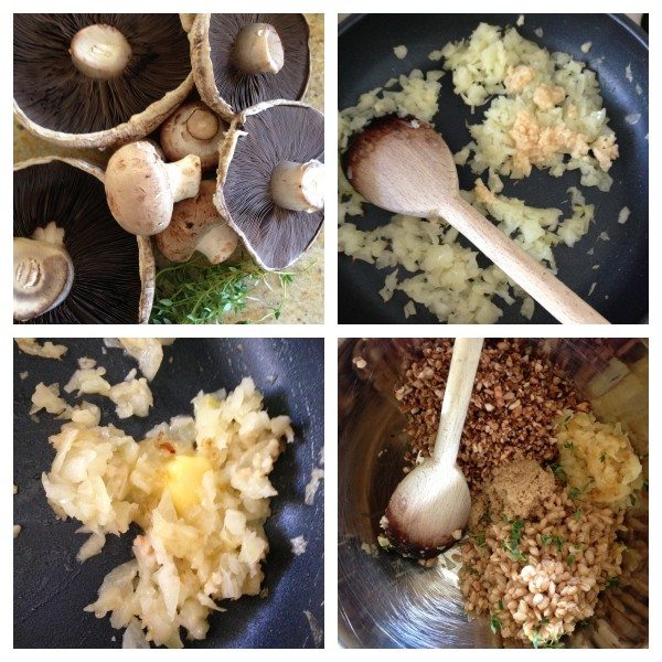 Cooking Christmas stuffed mushrooms