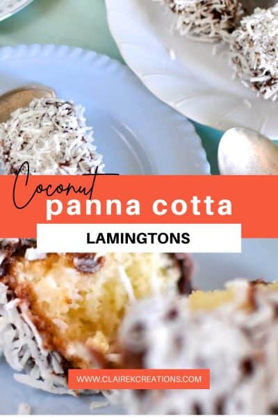 Coconut panna cotta lamingtons (with chocolate)