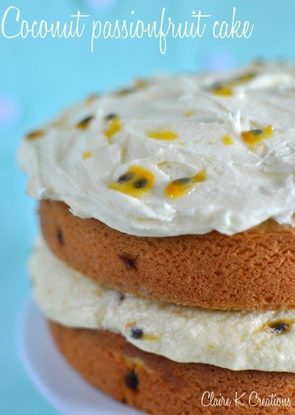 Coconut passionfruit cake