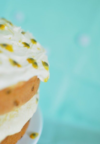 Coconut passionfruit cake