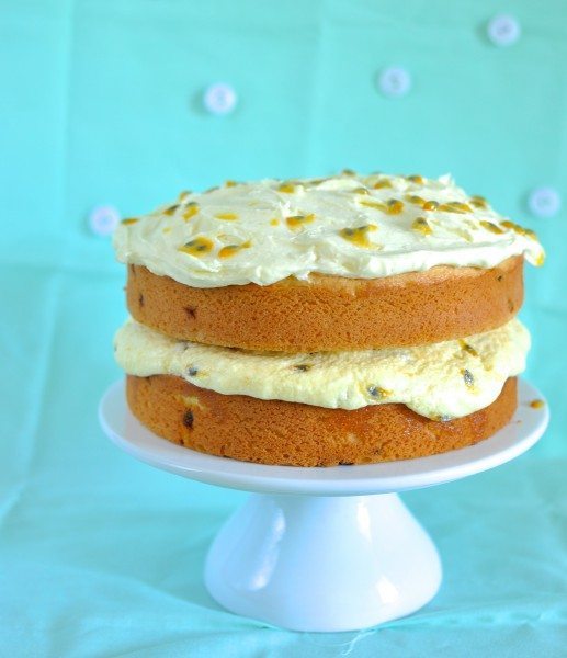 Coconut passionfruit cake