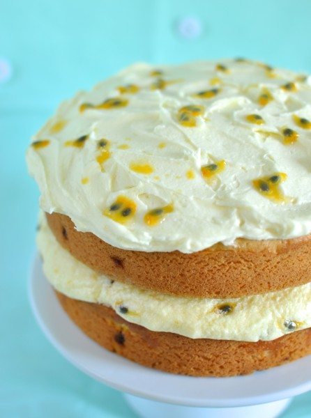 Coconut passionfruit cake