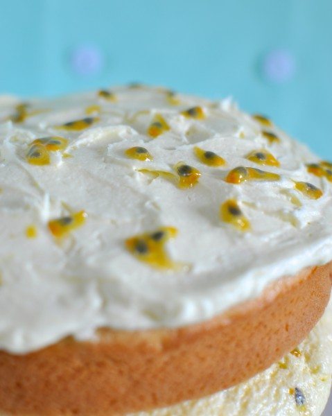 Coconut passionfruit cake