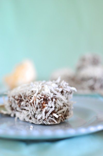 Coconut panna cotta lamington