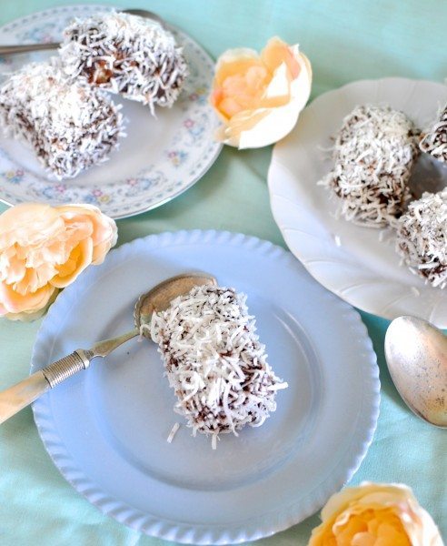Coconut panna cotta lamington