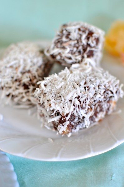 Coconut panna cotta lamington