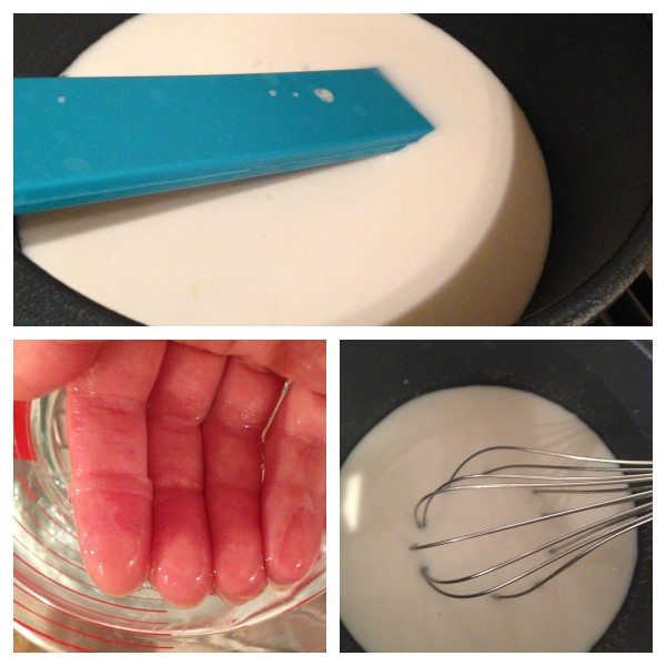 Making the coconut panna cotta