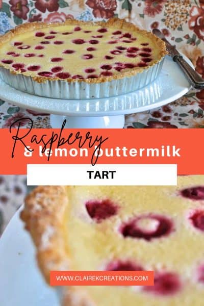 Raspberry and lemon buttermilk tart