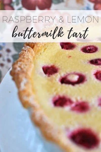 Raspberry and lemon buttermilk tart