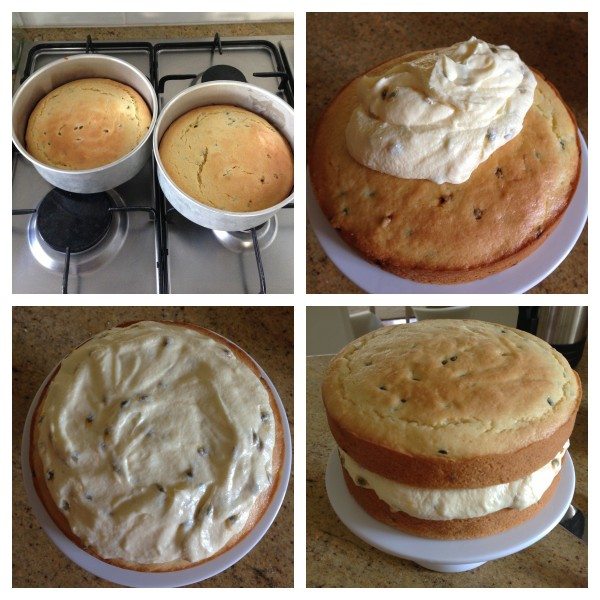 Assembling the cake