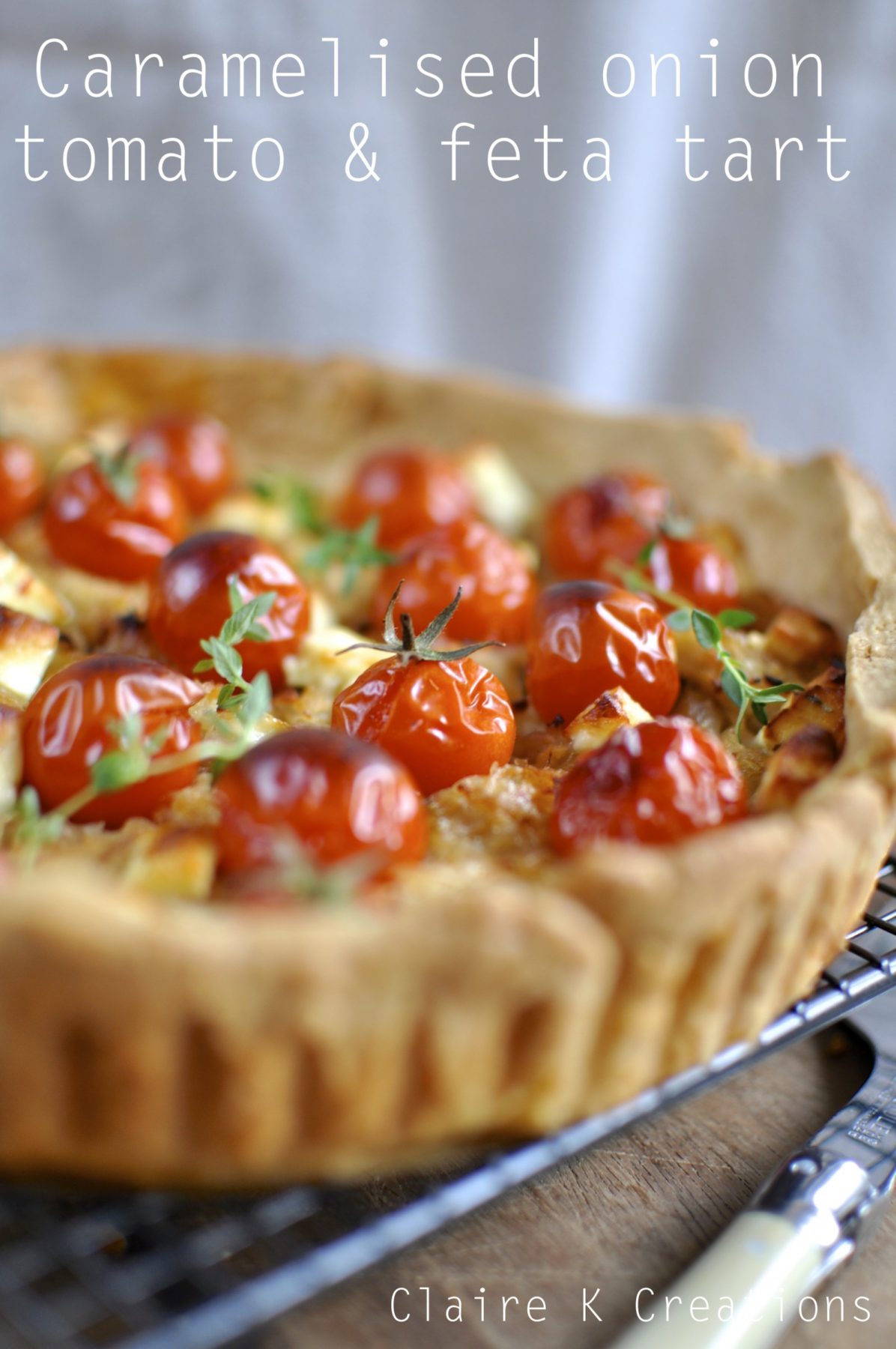 Tomato onion and feta tart Claire K Creations