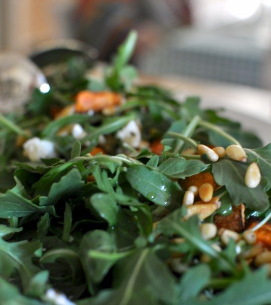 Sweet potato, feta, rocket and pine nut salad