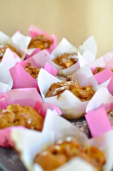 Pretty in pink muffin cases - pumpkin apple muffins